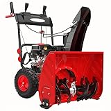 PowerSmart Gas Snow Blower, 24 in. Clearing Width, 20 in. Clearing Height, 13 in. Tire Size, LED Light, Electric Star, Ergonomic Handle, Snowblower for Driveway, Walkway Clearing