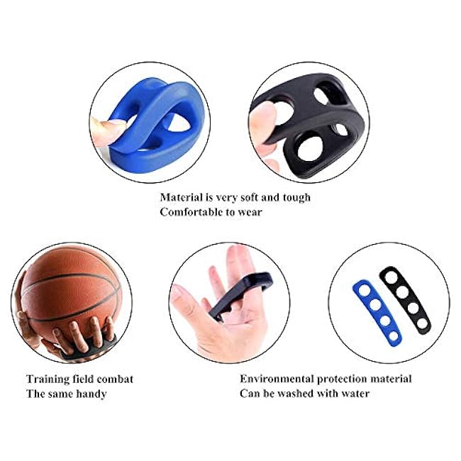 Basketball Shooting Trainer Aid,5.3 inch Length Silicone Shot Lock Hand Palm Orthotics,Ball Finger Shooting Trainer Training Equipment Aids for Youth and Adult (Blue/Black,2pcs)