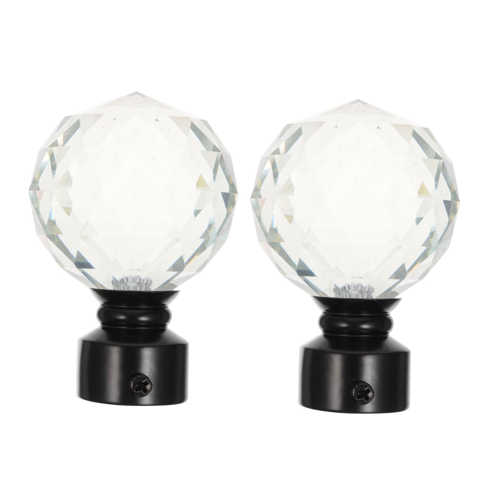 SOLUSTRE 2Pcs Black Curtain Rod Head Plug Curtain Rod Fittings for Retro Design for Bedrooms Apartments and More