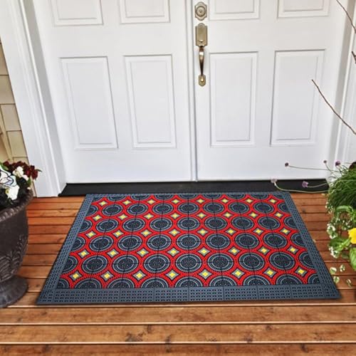 Paillasson d'entrée en EVA 75 x 120 cm tapis de sol résistant anthracite pour la maison
