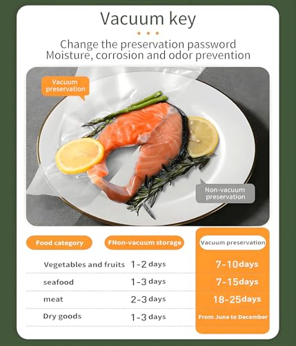 Vacuum Sealer for homeuse Automatic small vacuum sealer with 210mm extended seal with 40 Vacuum Bags+3 Sealing Strips Food Saver Vacuum Sealer Machine ABS Material for homeuse