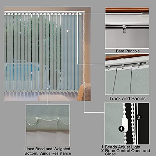 Letau Cordless Sheer Vertical Window Blinds, Light Fitering, Reduce Sun Glare, Uv Protection, White Window Shades For Slidding Door, French Window, Room Divider, Glass Wall,Oversized Windows¡­ #TOP7