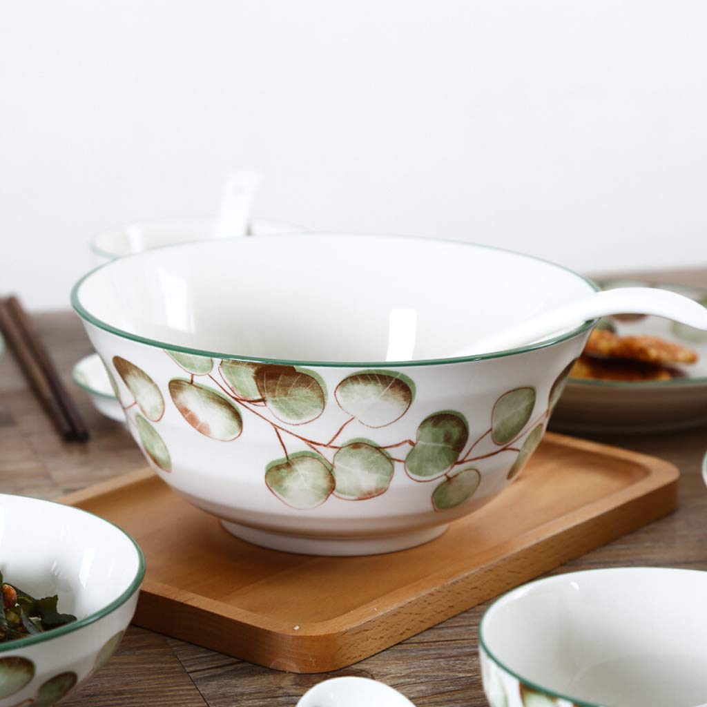 SAeWare Set da tavola in ceramica, ciotola/piatto/piatto, 42 pezzi, stile pastorale, set da tavola per feste in famiglia e cucina e ristorante