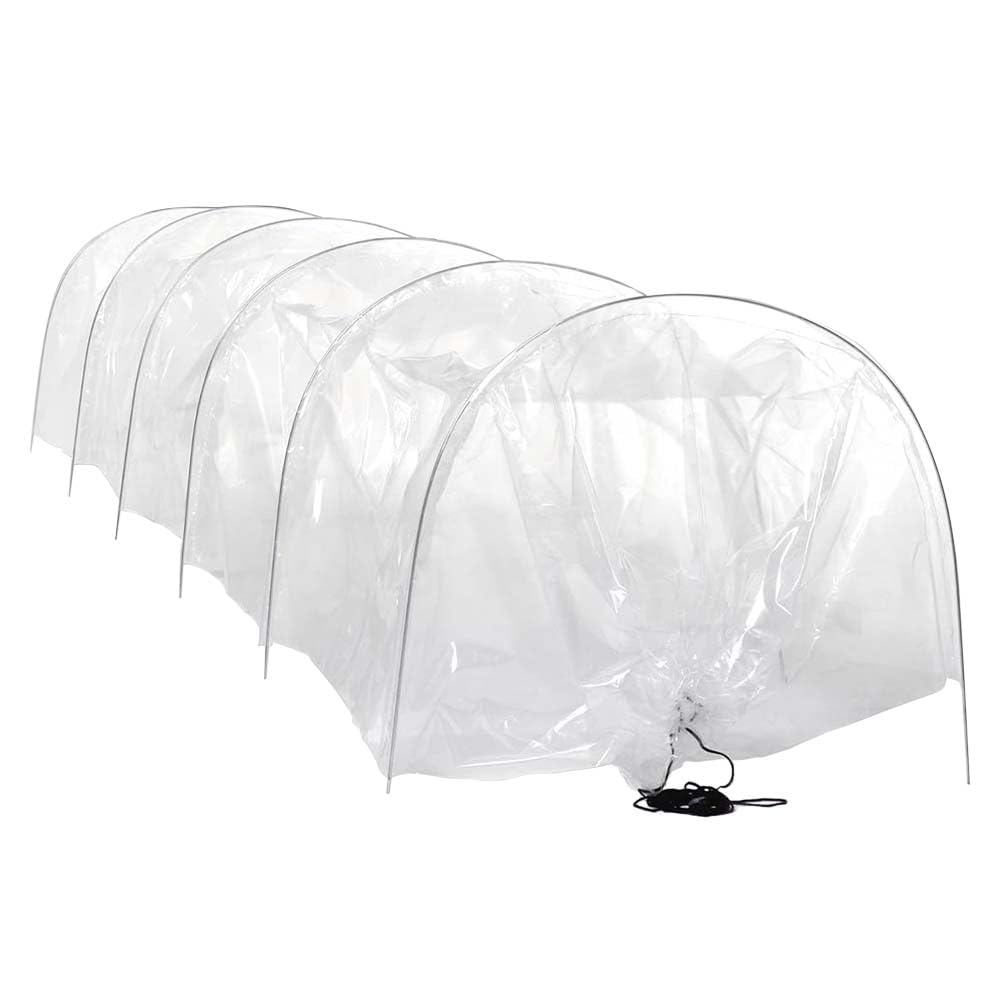 Garden Gear PE Greenhouse Grow Tunnel 3m Transparent Polytunnel Cloche with Galvanised Hoops Frost Pest Protection for Vegetables Plants Seedlings 300x45x45cm (2)