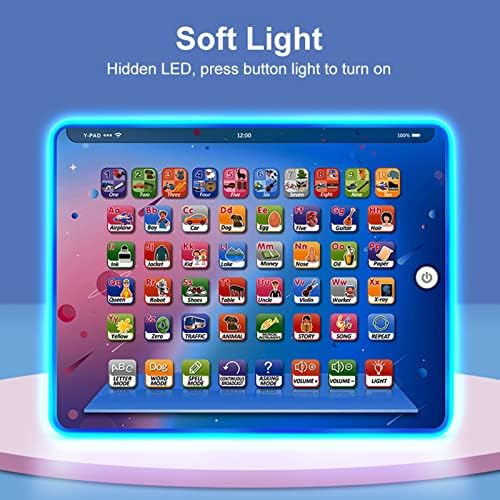 Kids Tablet Boys Learning Pad with LED Teach Alphabet, Math, Early Development Interactive Electronic Toy 6 518MAKBWBuL. AC