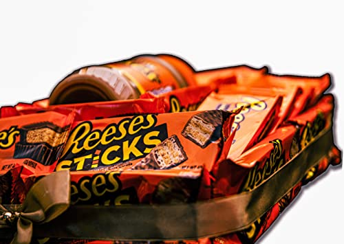 REGALO DULCE Mand Chocolade Geschenk van Amerikaanse bonbons, Doos met bonbons om weg te geven van Reeses Peanut Butter Cups en Peanut Butter, American Candy Box Reeses, 30X30 Cm - Image 6