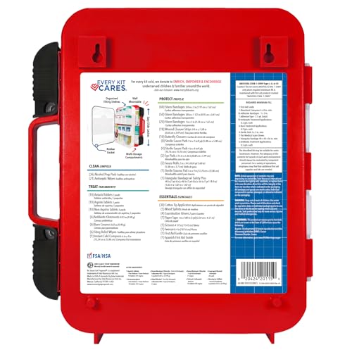 image for Be Smart Get Prepared First Aid Kit Hard Red Case 326 Pieces Exceeds O