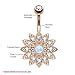 BodyJ4You Jeweled Opal Flower Rose Goldtonetone Belly Button Ring