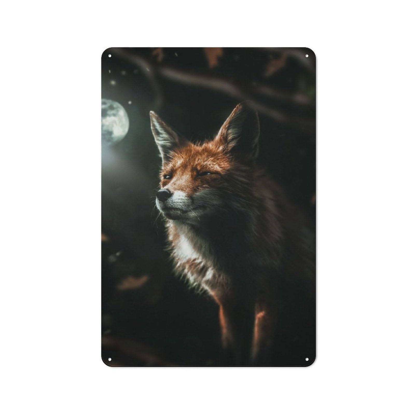 Junmoney Shady Fox Vintage Printed Metal Sign 30X20cm For Bar Or Restaurant, For Restaurant Interior Fans