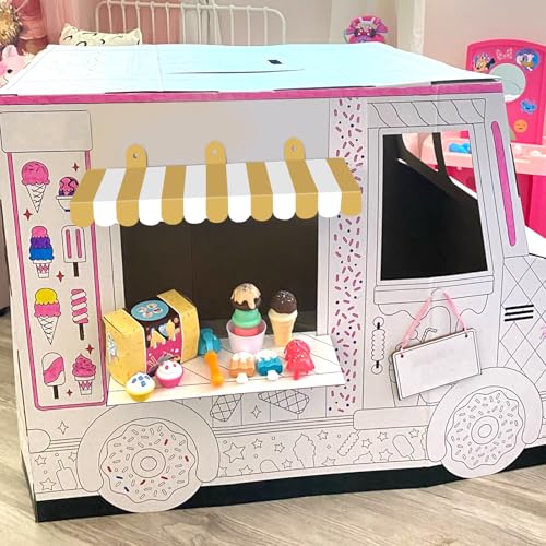 Image of 2 Piece Circus Awning Decoration 3D Carnival Tent Awning Wall Decorations for Circus Theme Party, Carnival Stand, Party Favors Supplies (Gold and White)