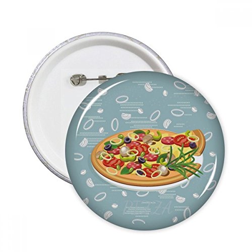 Badge Bouton Pizza Oignon Italie Multicolore XXL pour Vêtements