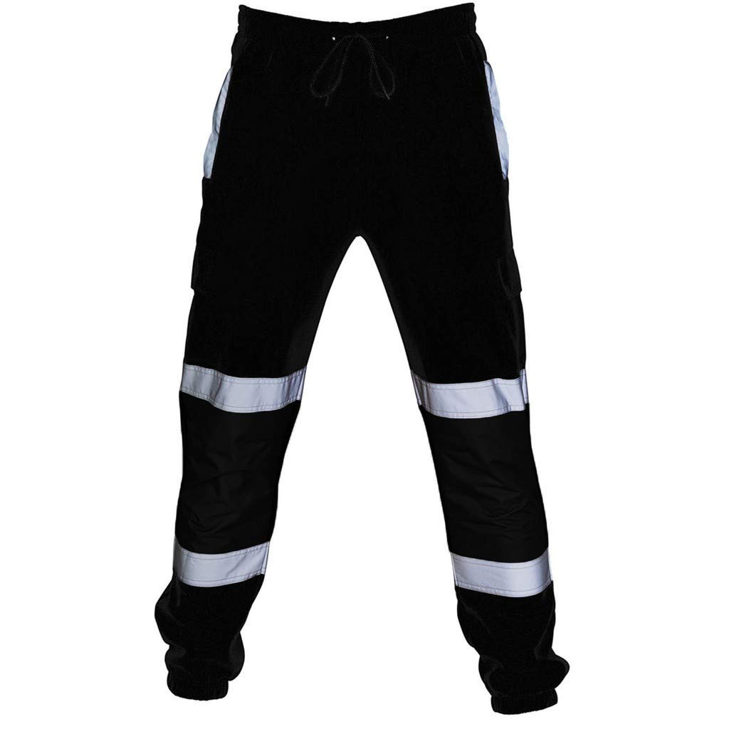 CardithMen Road Work Trouser High Visibility Overalls Casual Pocket Work Reflective Pants