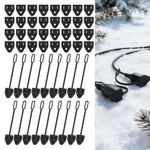 16 Pack Weatherproof Gaskets and Plug Covers with Anti-Loss Lanyard, Silicone Outdoor Plug Protector for 2 & 3 Prong, Extension Cord Cover for Rain/Snow Indoor/Outdoor, Stop GFCI from Tripping