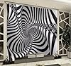 XLMING Creative Three Dimensional Black and White Stripes Swirl 3D Wallpaper Premium Textured Silk Study Dining Living Room Bedroom Sofa TV Wall Easy Install-350cm×256cm #2