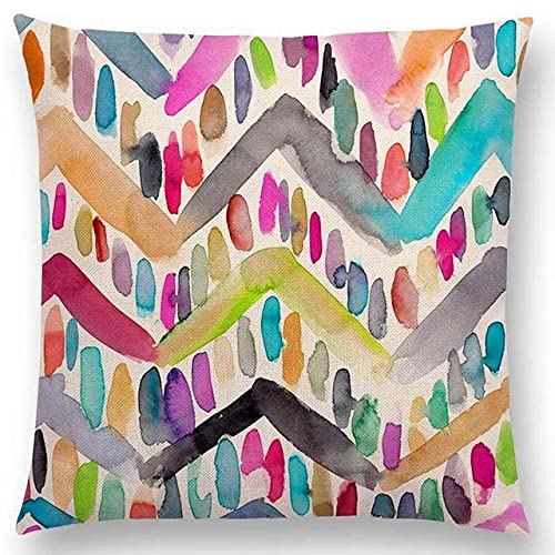 Leinen Kissenbezug 65x65cm/26x26Inch Marokkanischer Streifen Outdoor Kissenbezug Doppelseitige Gemustert Kissenhülle mit… – Bild 4