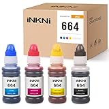INKNI Compatible Ink Bottle Replacement for Epson 664 T664 Refill Ink for ET-2650 ET-2550 ET-4500...