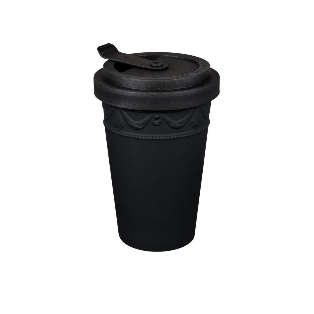 KPM Berlin Kurland To-Go 2-częściowy zestaw kubków, porcelana, kubek do kawy, kubek do herbaty, ręcznie robiony, czarny w pudełku prezentowym