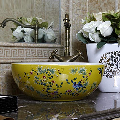 ZOCWJK Countertop Basin Art Ceramic Washbasin Counter Basin Wash Basin
