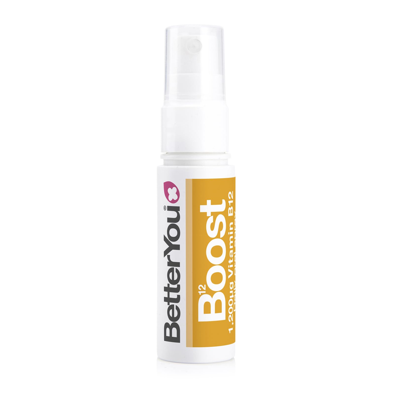 BetterYou Vitamin B12 Oral Spray, High Strength Methylcobalamin Supplement, 1200mg per dose to Boost Energy, Natural Apricot Flavour, 48-Day Supply