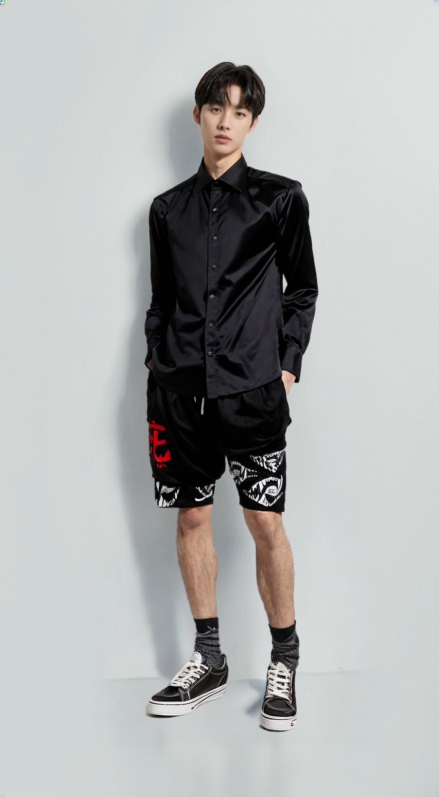 YYNYC Men's 2 in 1 Running Shorts Anime Shorts for Men Workout Athletic Training Gym Outdoor Sports Basketball Shorts