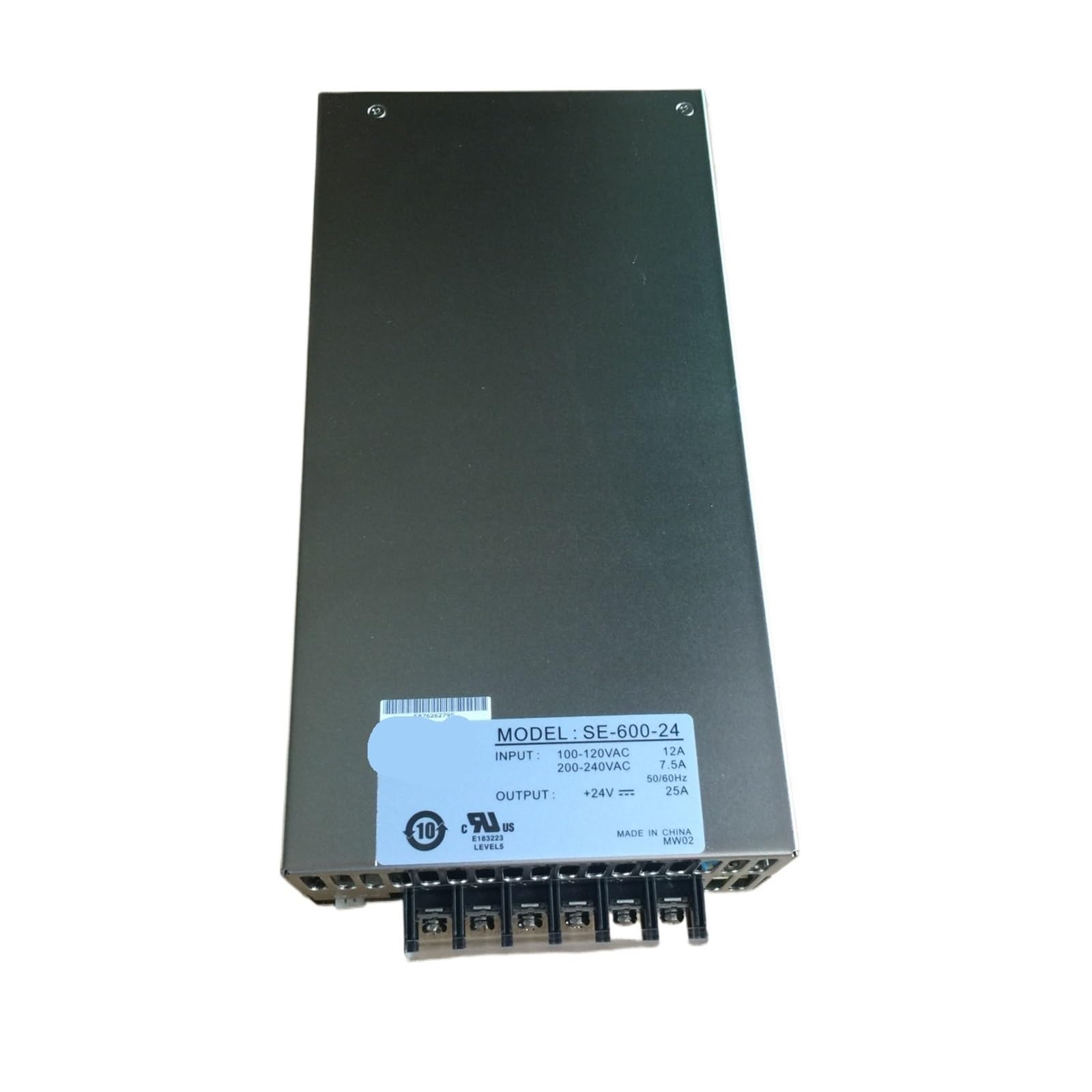 Alimentation SE-600-24 600W avec sortie unique 24V pour une régulation thermique optimale