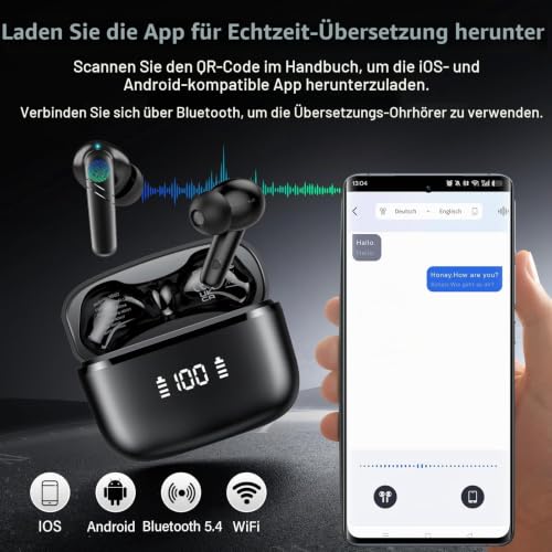 Bluetooth Kopfhörer, 3-in-1 AI Kopfhörer Übersetzer mit 4 Übersetzungsmodi – Ansicht 5