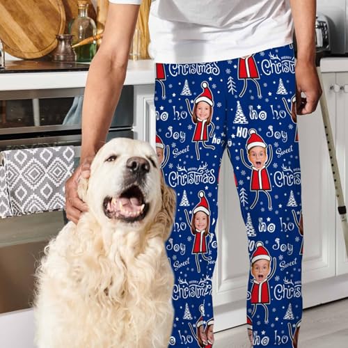 Custom Couple Pajamas Pants with Face Dog Pet Custom Pajama Pants for Women Men Funny Christmas Valentines Gifts4