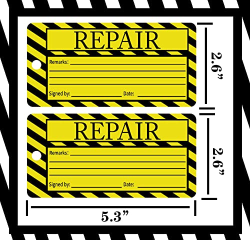 Etiquetas de reparo necessárias para manutenção de 6 x 13 cm com etiquetas de controle de qualidade