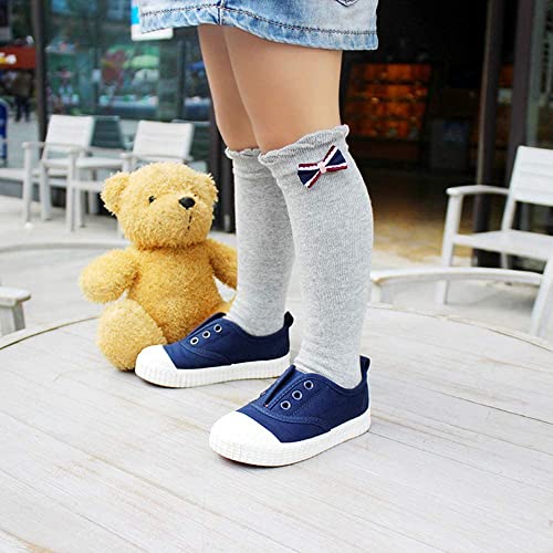 5 Pairs Ruffled Stockings Cute Bow Long Socks Toddlers Baby Girls Uniform Knee High Socks Tube3
