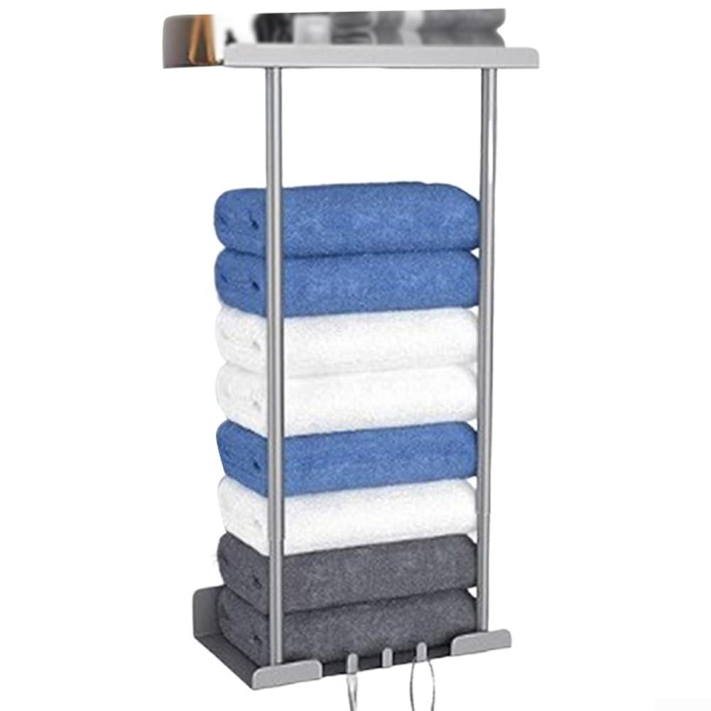 Porte-serviettes rétractable pour optimiser le rangement des petites salles de bain familiales