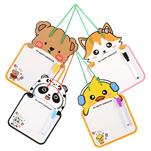 VILLFUL 4 Tableros De Dibujo Borrables, Tableros De Notas, Tableros De Mensajes, Tablero De Mensajes Práctico, Pizarra Blanca De Papel, Tablero De Escritura Con Soporte, Marcadores De