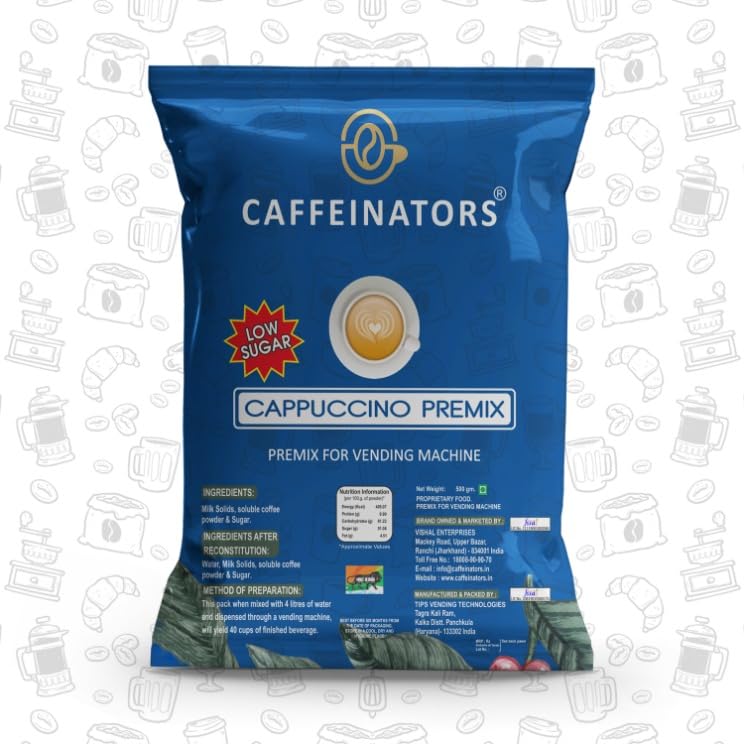 Caffeinators Low Sugar Cappuccino Coffee Instant Coffee & Instant Powder Premix Incredibly Authentic | Strong Coffee | Instant Premix Strong Coffee Premix 500g-image-35