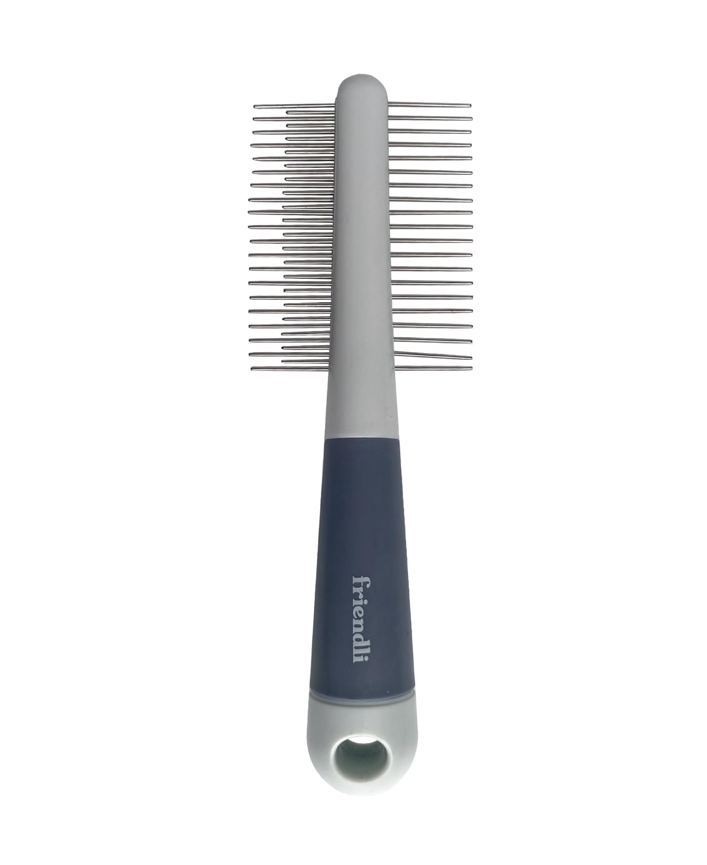 Friendli 2-Sided Dog Grooming Comb, Fine and Wide Teeth for Detangling and Shedding