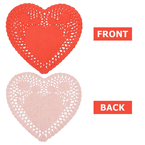Cabilock 100 Folhas Doilies Coração Dos Namorados Mini Pequenos Recortes de Papel da Forma Do Coraçã