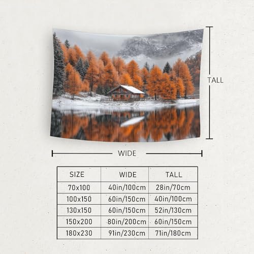 Tenture murale kaiyun bord de lac decoration interieure drap de lit pour esthetique chambre - 6