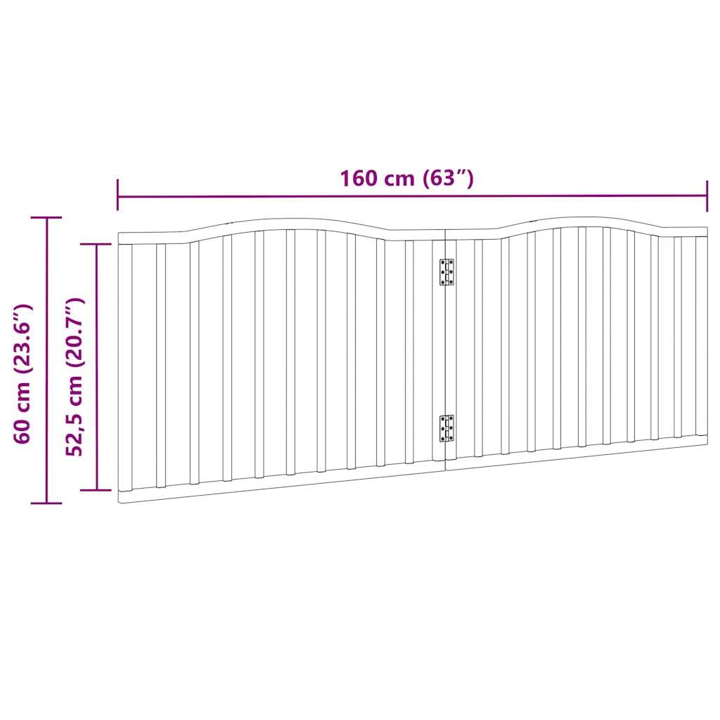 Brokky Cancello per Cani Pieghevole 2 Pannelli 160 cm Legno di Pioppo-Cancelletto per Bambini, Barriera per Cani e Neonati, Recinzione Scale, Cancellino