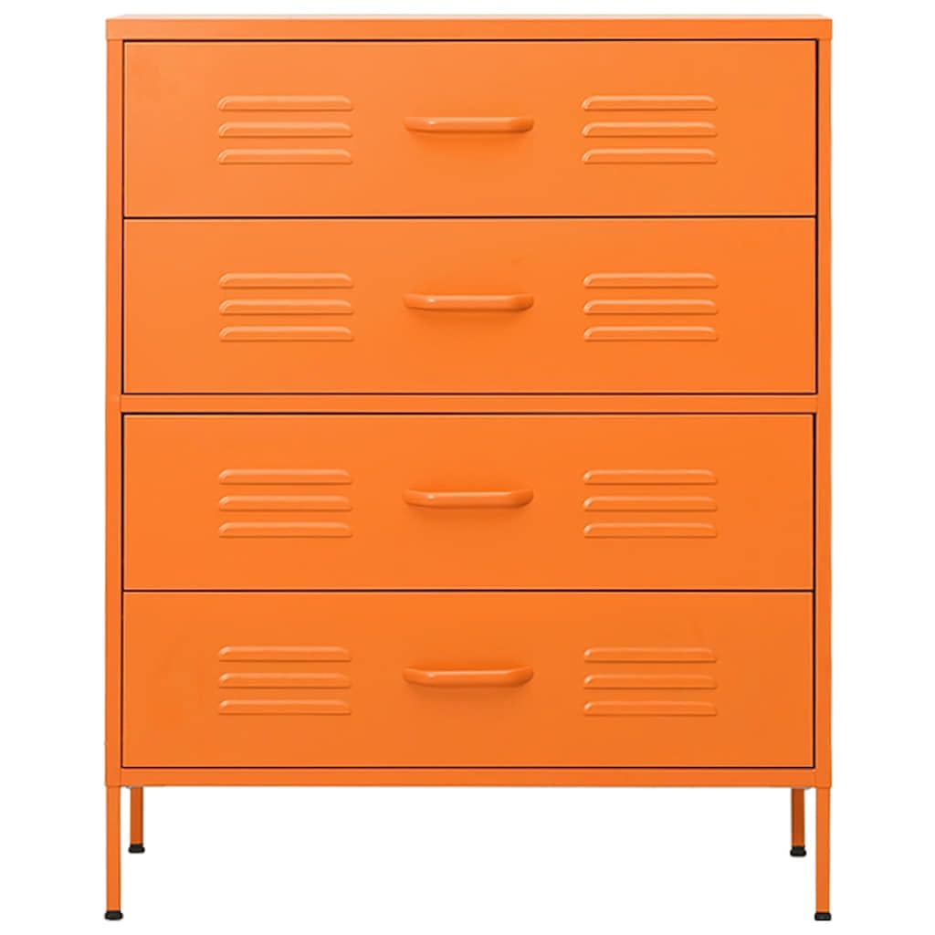 Credenza arancione, 80 x 35 x 101,5 cm, in acciaio