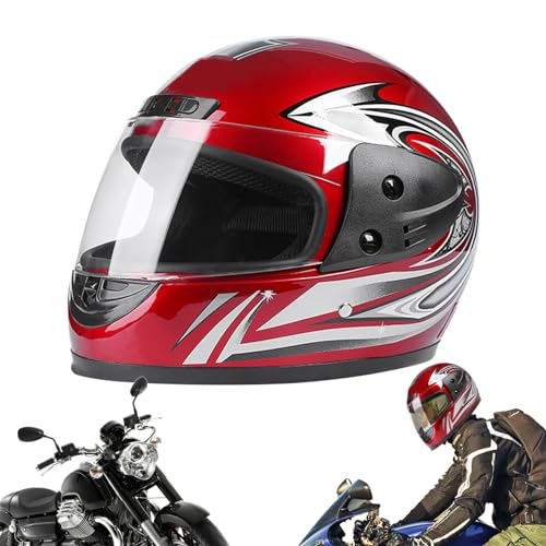 Full Face Motorcycle Helmets for Men | Motorbike Helmets | Full Face Motorcycle Helmets, Lightweight and Durable Motorbike Street Helmets for Adults Wlikmjg