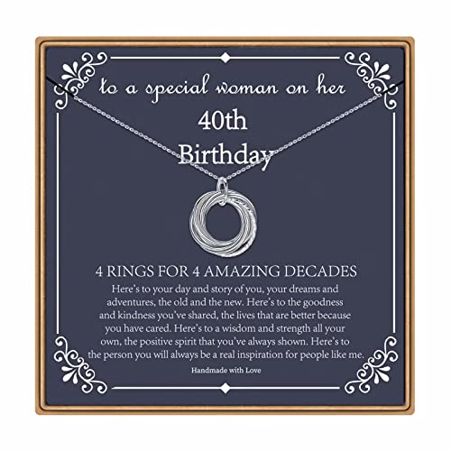 Image of IEFLIFE Birthday Gifts for Women, Sterling Silver Chain Birthday Necklaces, 40th 50th 60th 70th 80th 90th Birthday Necklace, 40 50 60 70 80 90 Years Old Birthday Gifts, 4 5 6 7 8 9 Decade Birthday Jewelry for Women