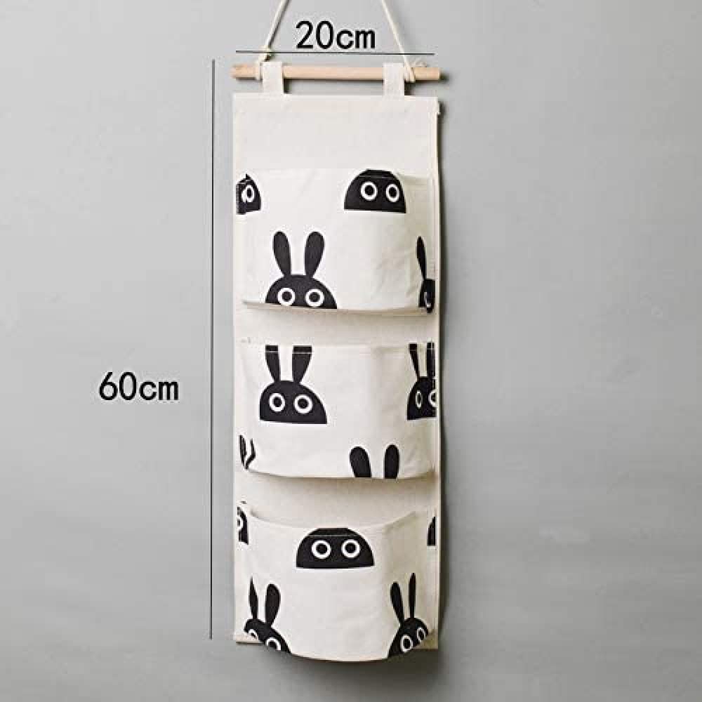 YXSH Borsa Portaoggetti da Appendere A Parete da 3 Pezzi, Organizer da Parete da Appendere sopra La Porta con 3 Tasche, Organizer Tascabile da Appendere in Lino di Cotone Impermeabile per Cucina