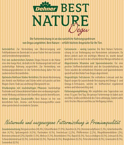 Dehner Best Nature Nagerfutter Adult, Degufutter, 2 kg