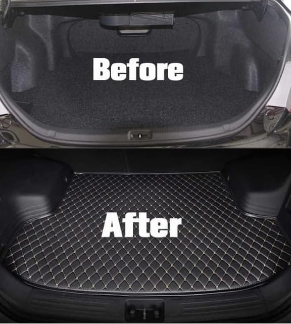 Image of 7D Luxury Faux Leather Waterproof Grass Foot Mats for Car Interior