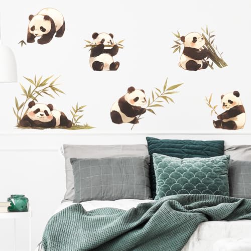 Vinilo decorativo Baby Pandas para pared, 6 hojas 30x28 cm miniatura 1