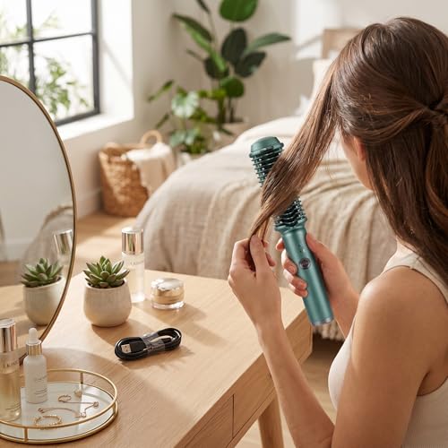 Cepillo 2 en 1 para cabello recargable USB miniatura 3