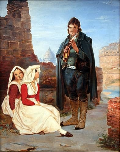 Poster Pifferaro et filles par Carl Blechen SERENDIPITP toile 50x70