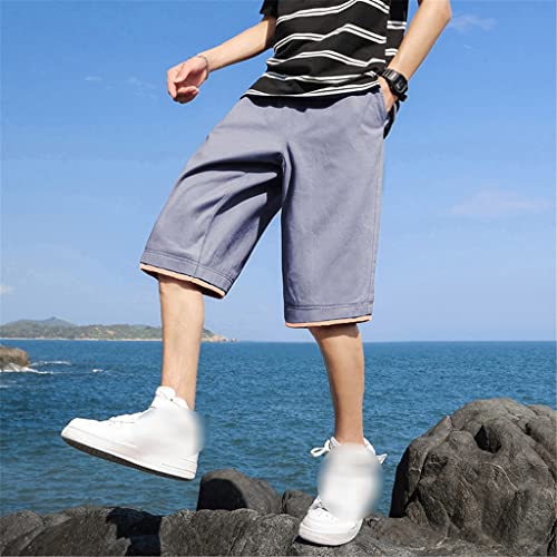 Short de plage bleu en soie de glace pour homme look décontracté vacances