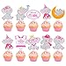 36pcs Elephant Baby Shower Cupcake Toppers for Girl Pink Elephant Cake Decorations for Baby Girl Elephant Baby Shower Decorations Supplies