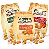 Sweetzo - Werther's Original Limited Edition Harvest Soft Caramels, Pumpkin Spice, Caramel Apple, and Maple Crème, Bulk Individually Wrapped Fall Candies, Pack of 3