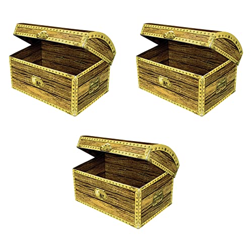 Beistle 3 Piece Cardstock Paper Pirate Theme Treasure Chest Favor