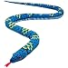 HollyHOME Plush Giant Snake Realistic Stuffed Animal Red Eyes Toy Gifts for Kids 110 Inches Blue
